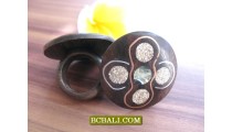 Balinese Wood rings Ethnic Designs Tribal